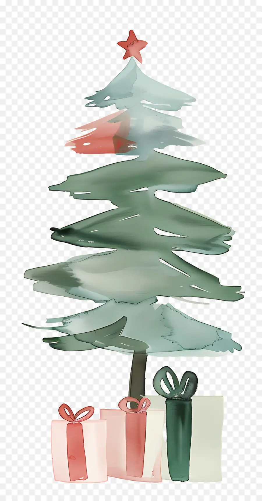 Arbre De Noël Abstrait，Arbre De Noël Aquarelle PNG