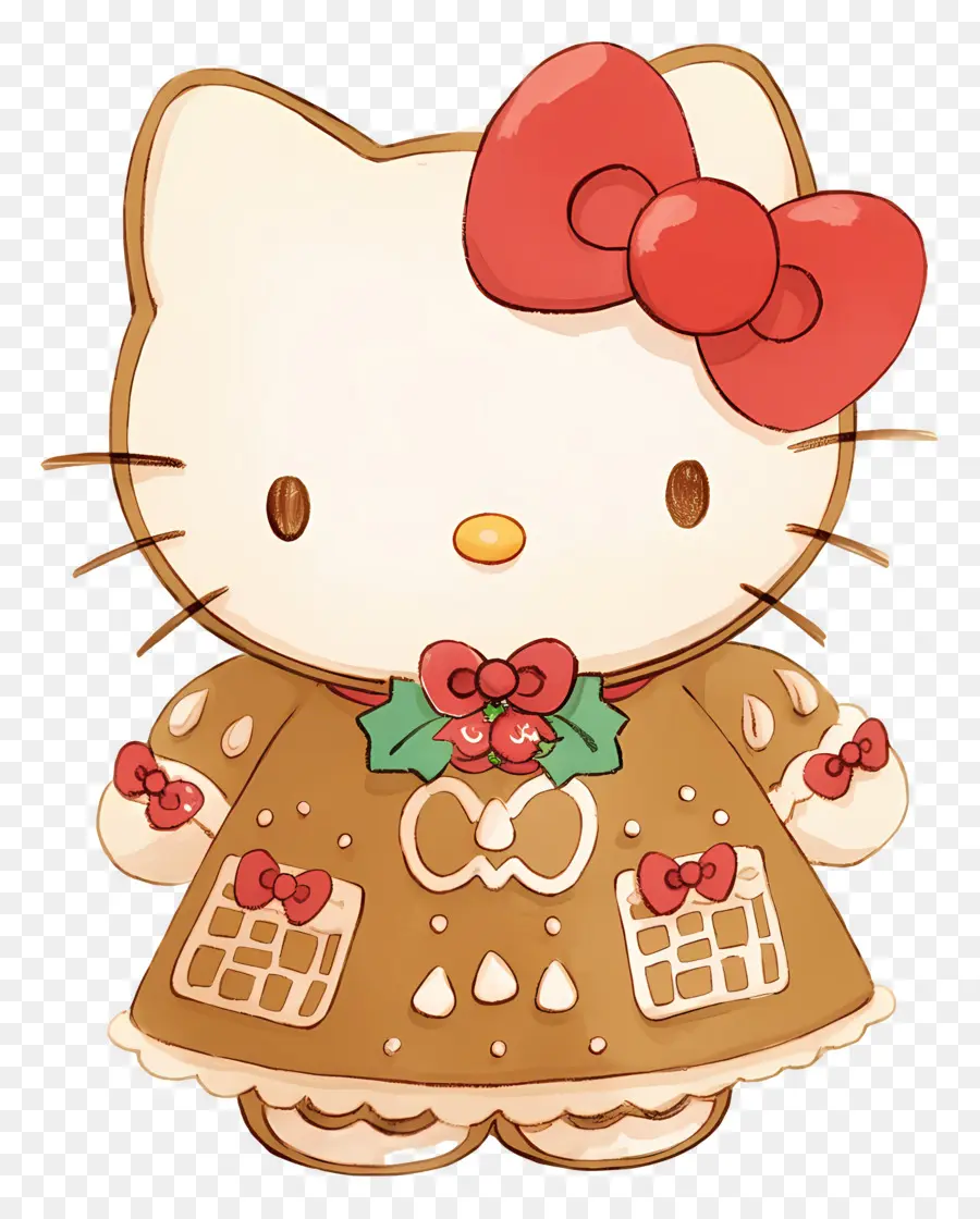 Bonjour Kitty Noël，Chat De Dessin Animé PNG