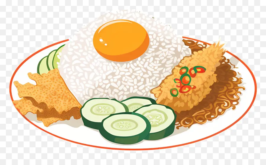 Nasi Lemak，Plat De Riz à L'oeuf PNG