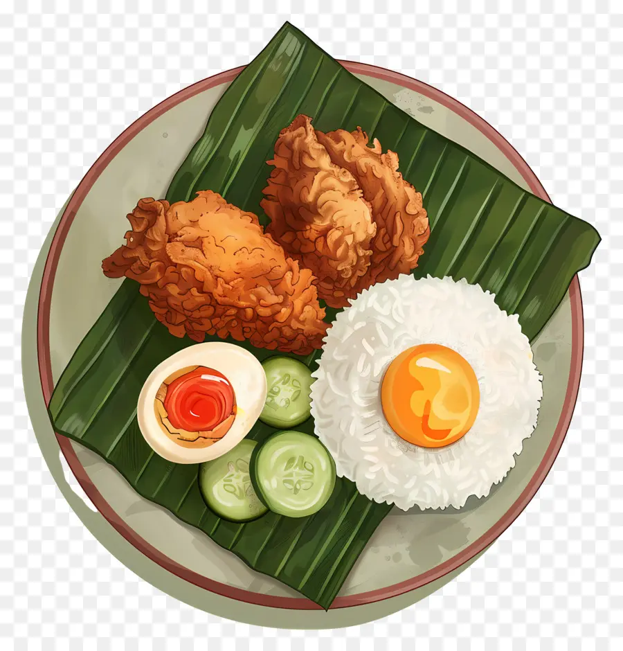 Nasi Lemak，Riz Et Oeuf PNG