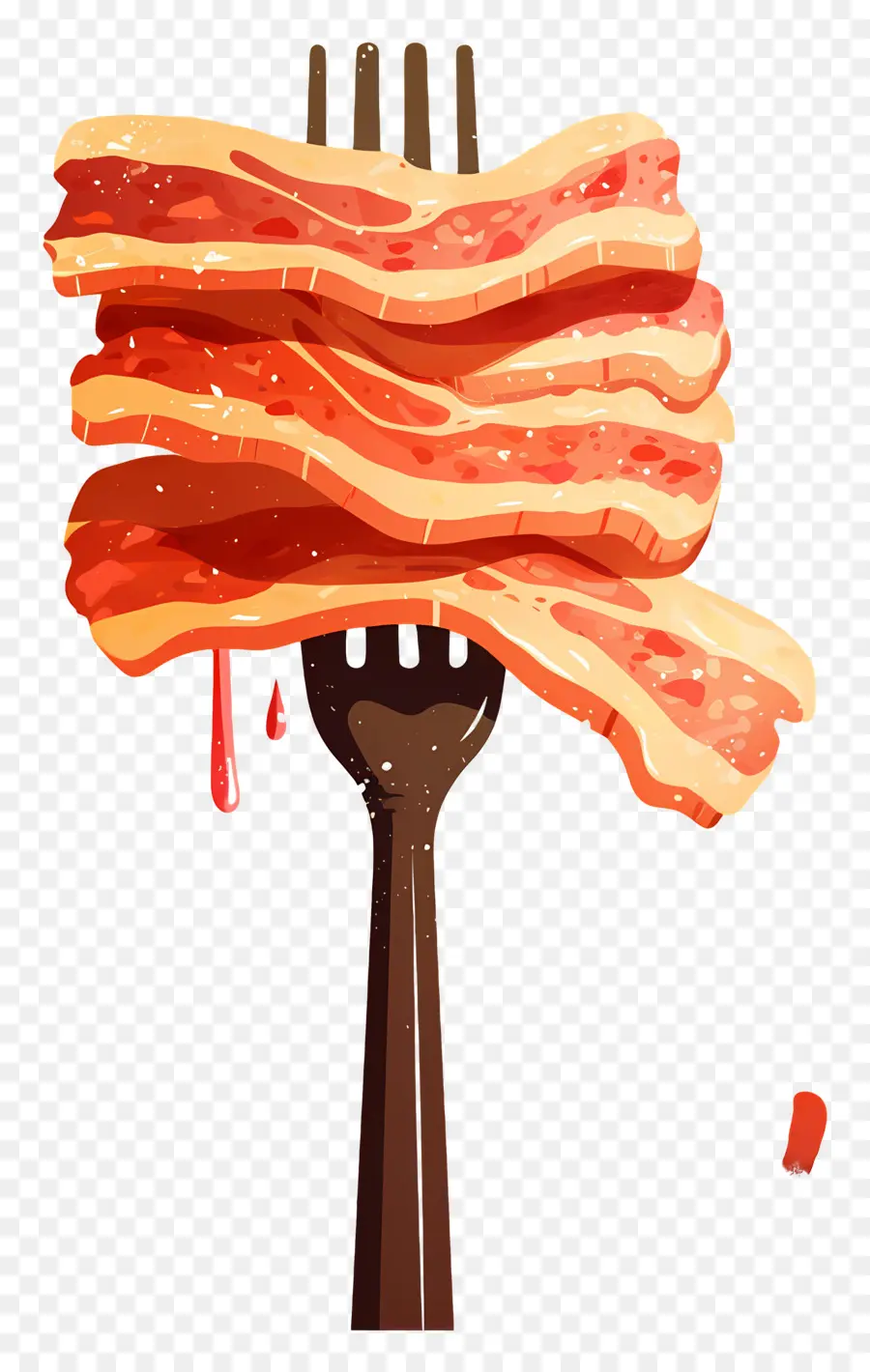 Journée Nationale Du Bacon，Bacon à La Fourchette PNG