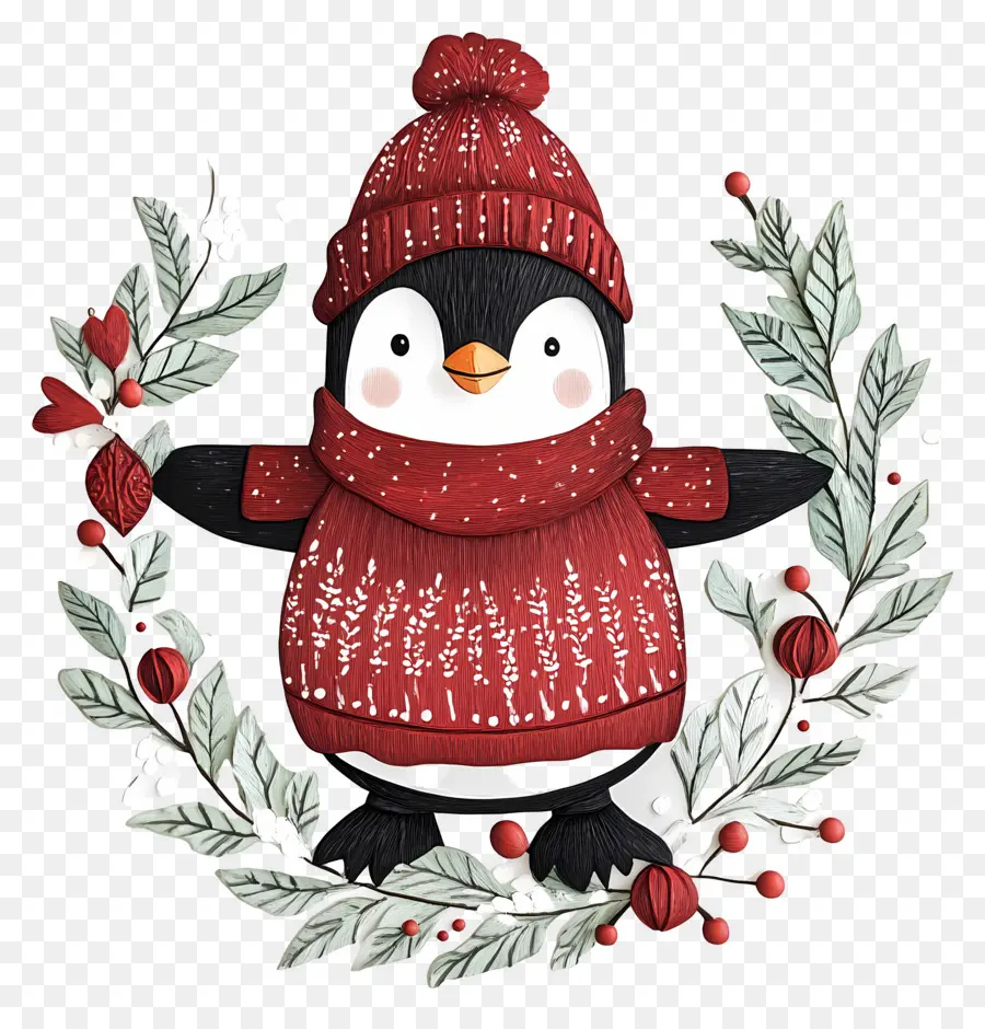 Pingouin De Noël，Pingouin En Vêtements D'hiver PNG