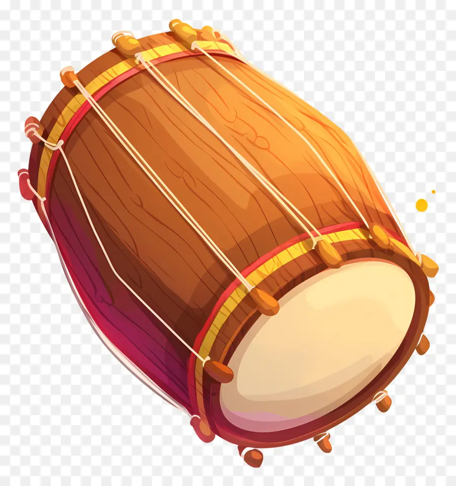 Dhol Lohri，Tambour Marron PNG