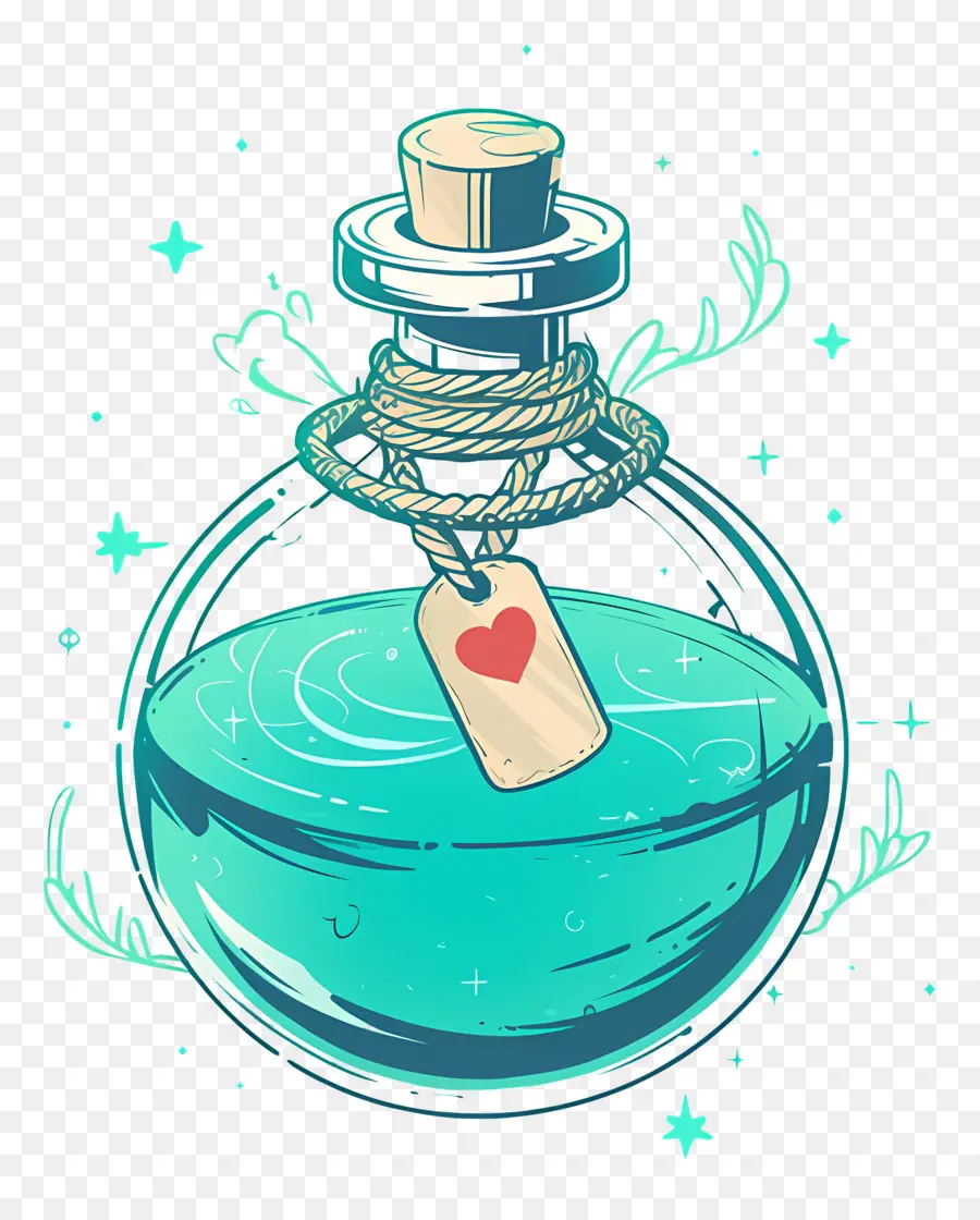 Philtre D'amour，Bouteille De Potion Bleue PNG