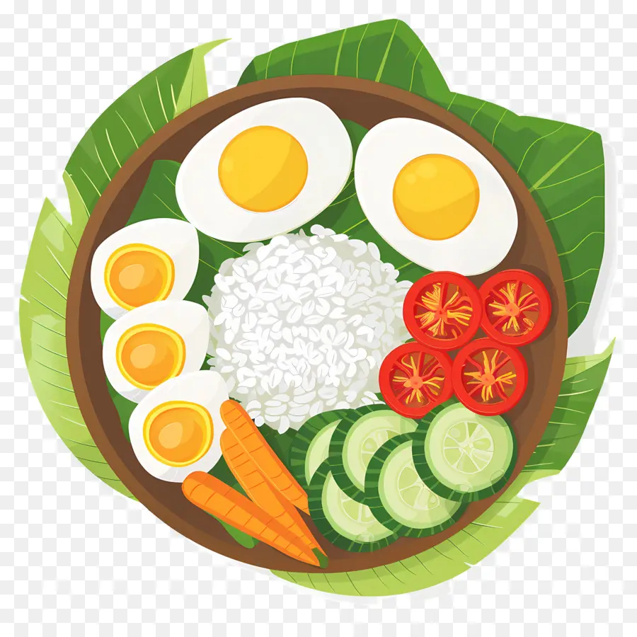 Nasi Lemak，Riz Aux Légumes Et Oeufs PNG