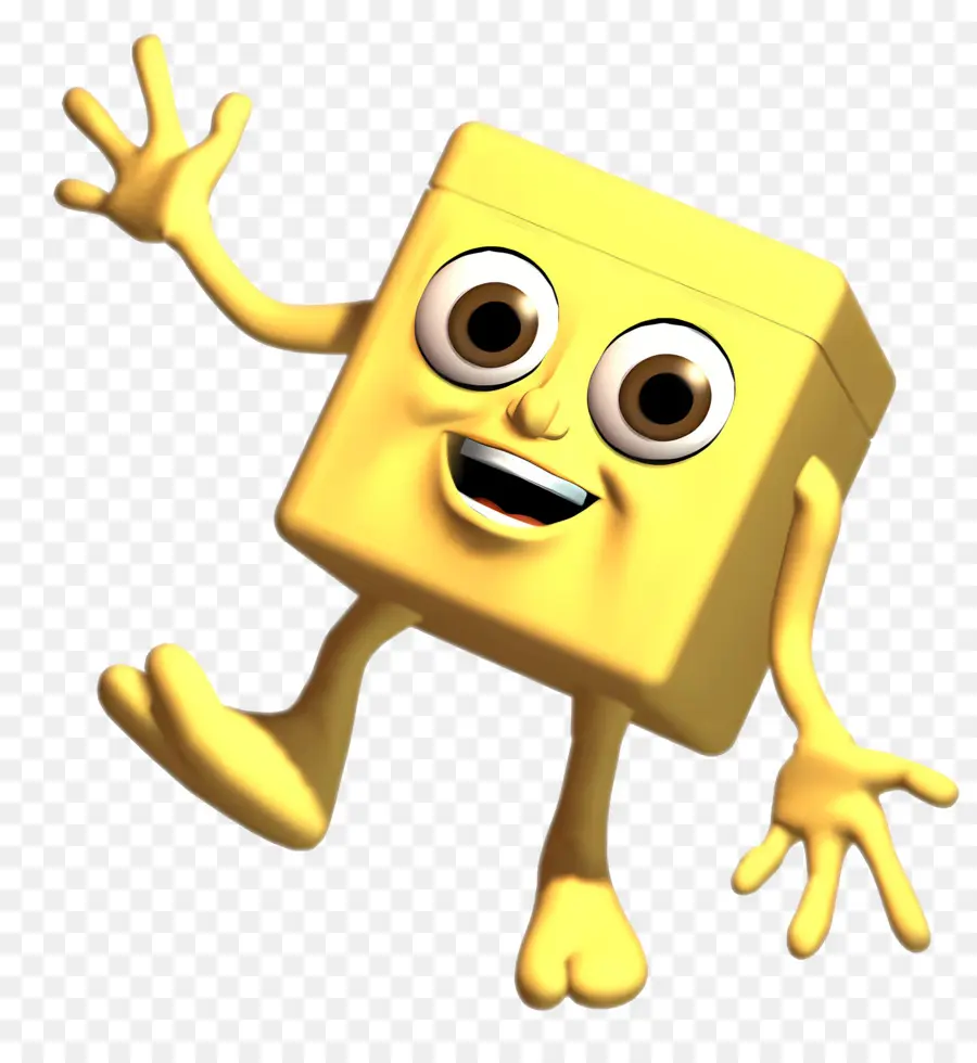 Cubeez，Caractère De Cube Jaune PNG