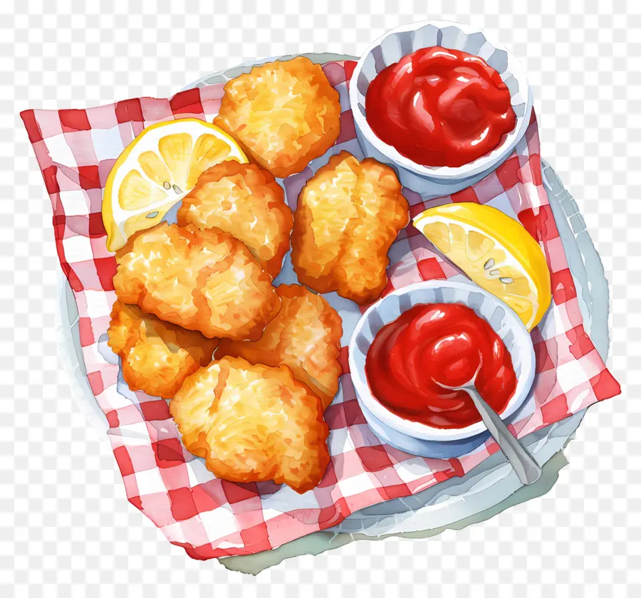 Nuggets De Poulet Frits，Nuggets Frits PNG