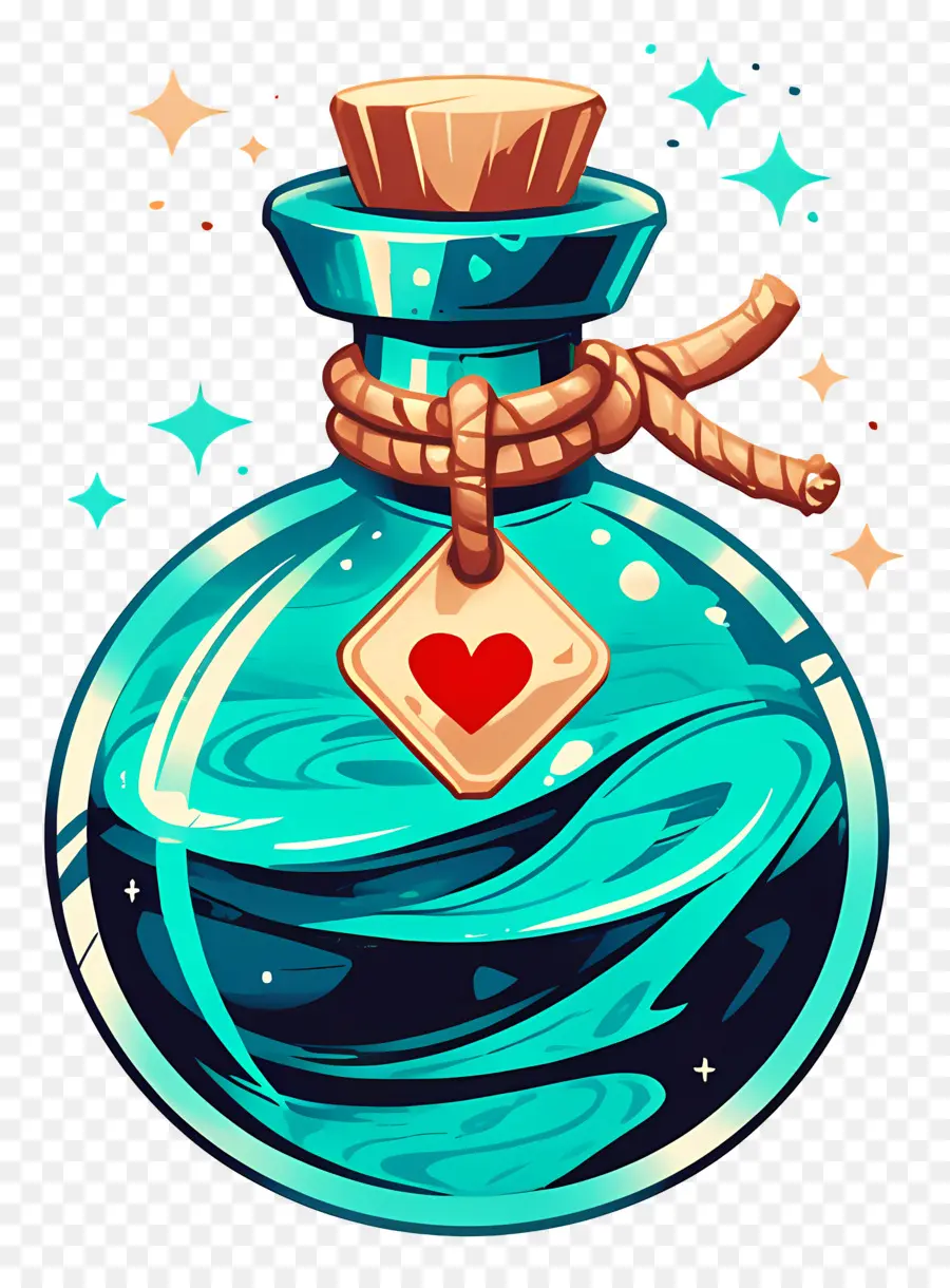 Philtre D'amour，Bouteille De Potion Bleue PNG