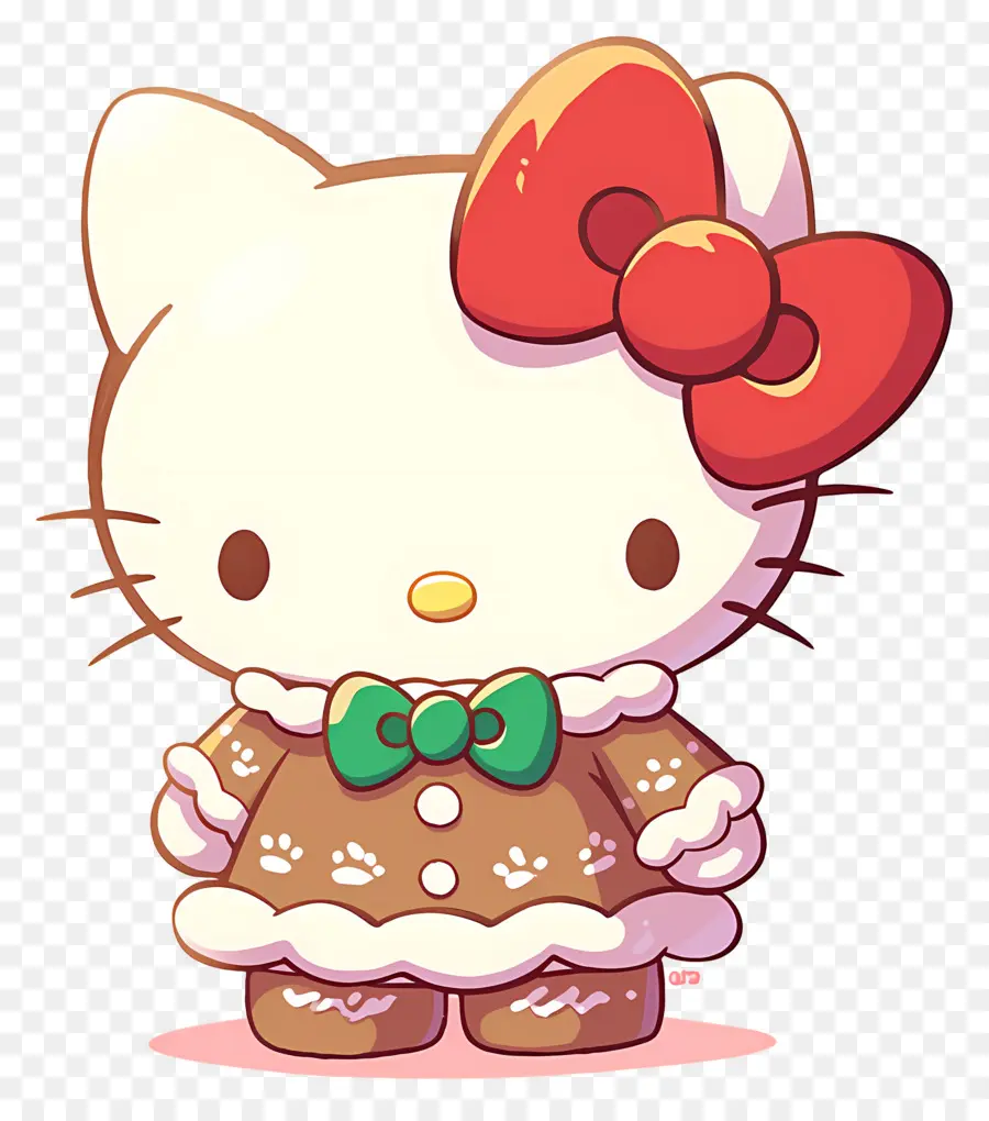 Bonjour Kitty Noël，Chat De Dessin Animé PNG