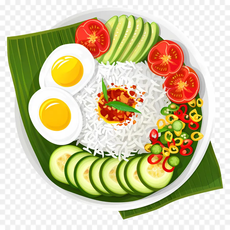 Nasi Lemak，Riz Et Oeuf PNG