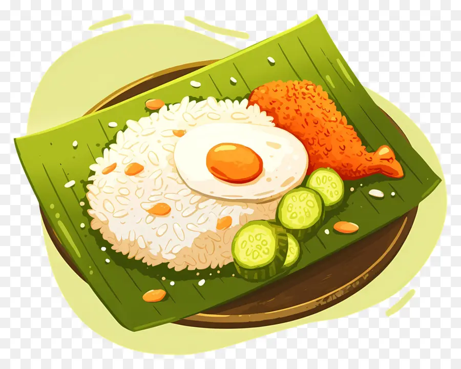 Nasi Lemak，Riz Et Oeuf PNG