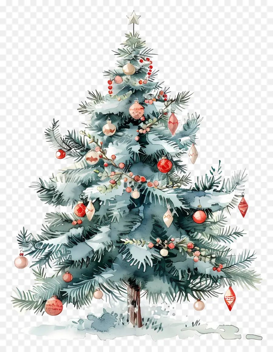 Arbre De Noël Aquarelle，Arbre De Noël PNG