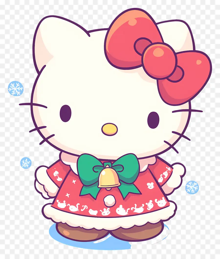 Bonjour Kitty Noël，Chat De Dessin Animé PNG