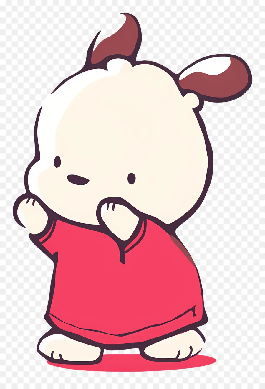 Chiot Chien，Chien De Dessin Animé En Chemise Rouge PNG