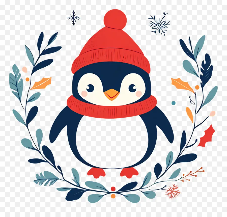 Pingouin De Noël，Pingouin En Vêtements D'hiver PNG