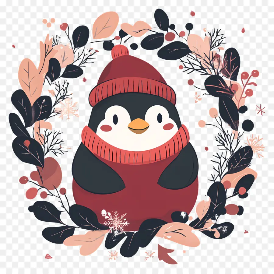 Pingouin De Noël，Pingouin En Vêtements D'hiver PNG