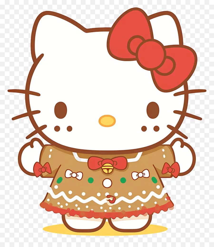 Bonjour Kitty Noël，Chat De Dessin Animé PNG