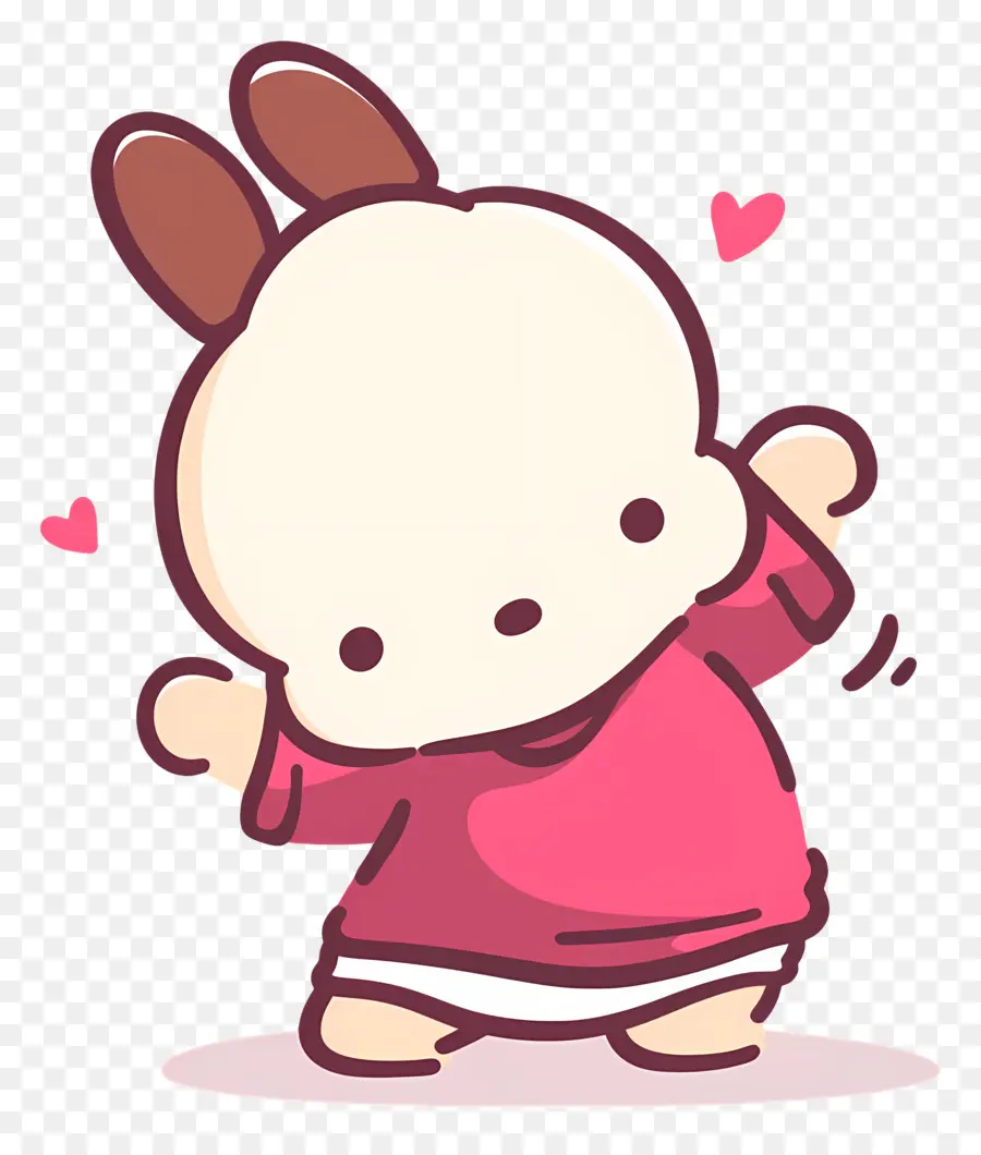 Chiot Chien，Lapin De Dessin Animé En Chemise Rouge PNG