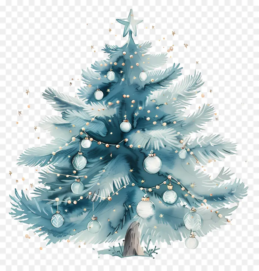 Arbre De Noël Aquarelle，Arbre De Noël PNG