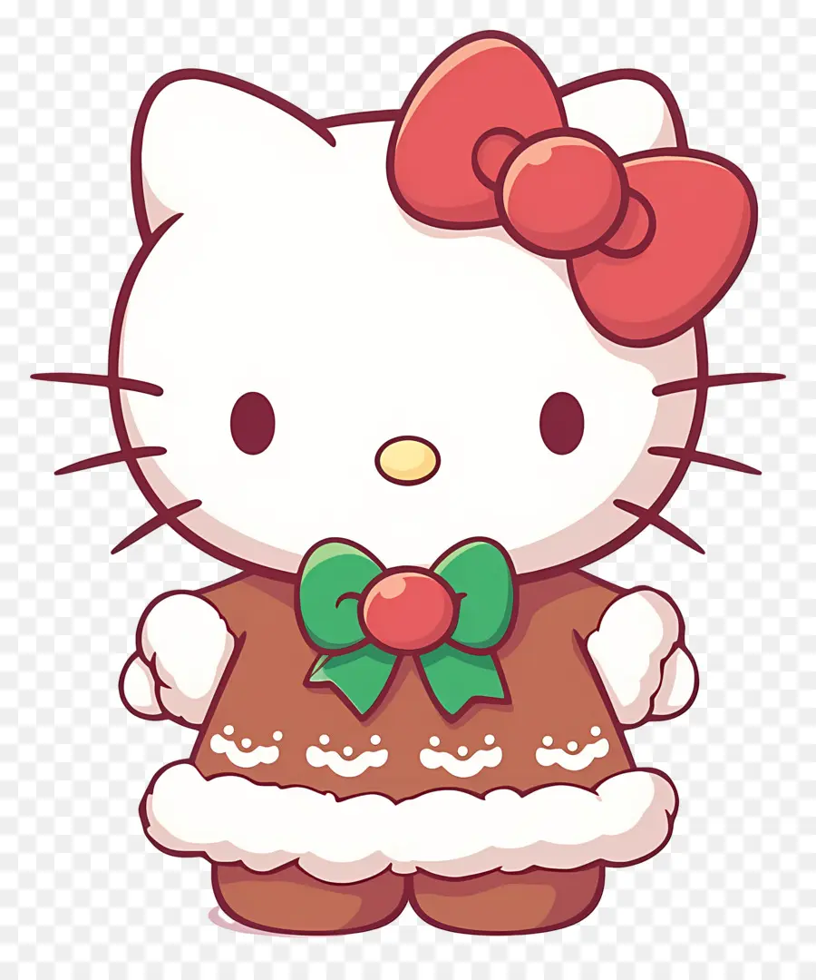 Bonjour Kitty Noël，Chat De Dessin Animé PNG