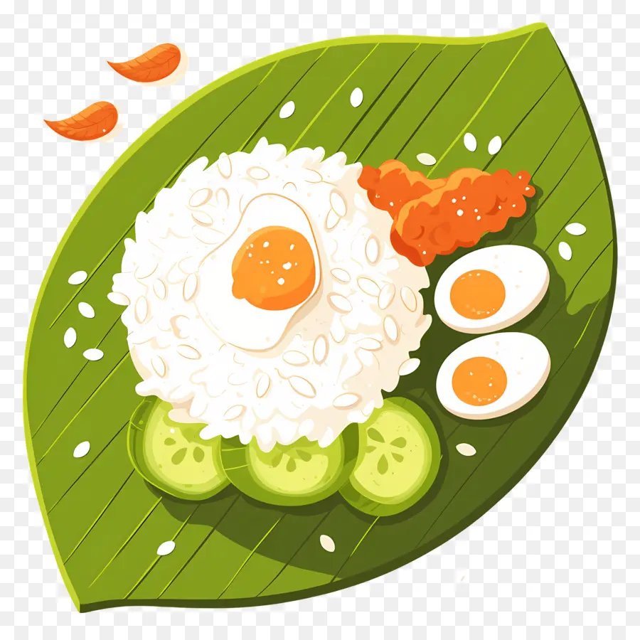 Nasi Lemak，Riz Et Oeuf PNG