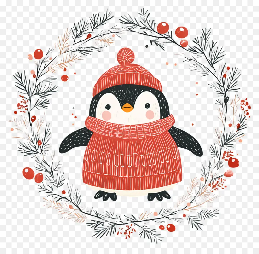 Pingouin De Noël，Pingouin En Vêtements D'hiver PNG