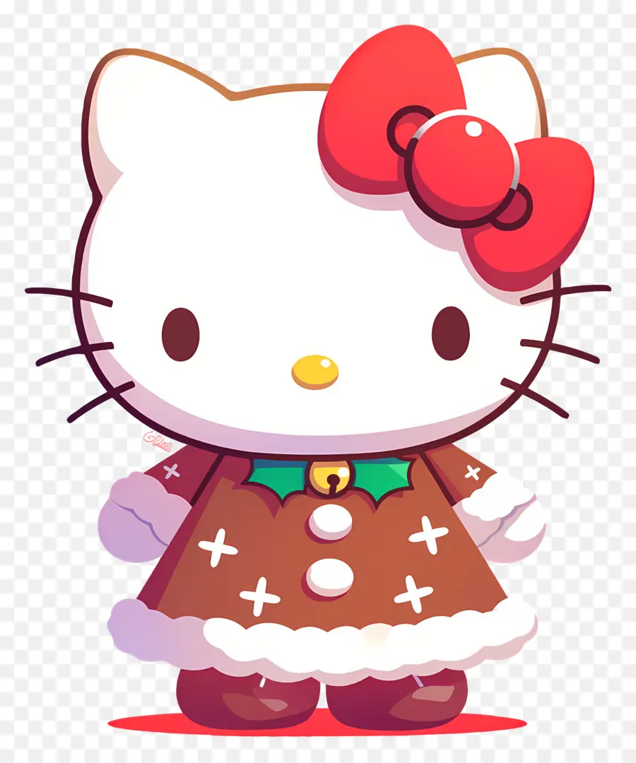 Bonjour Kitty Noël，Chat De Dessin Animé PNG