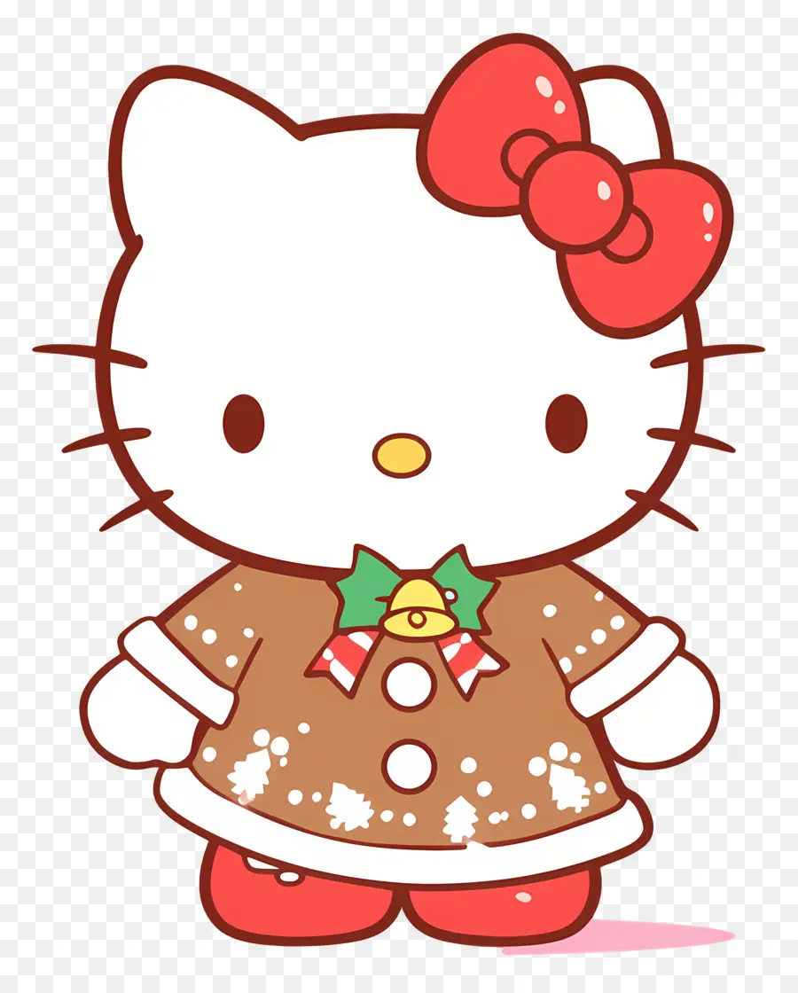 Bonjour Kitty Noël，Chat De Dessin Animé PNG