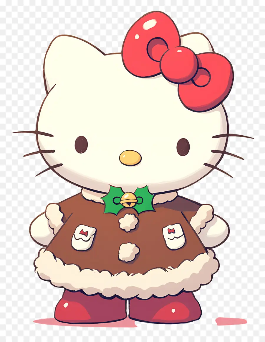 Bonjour Kitty Noël，Chat De Dessin Animé PNG