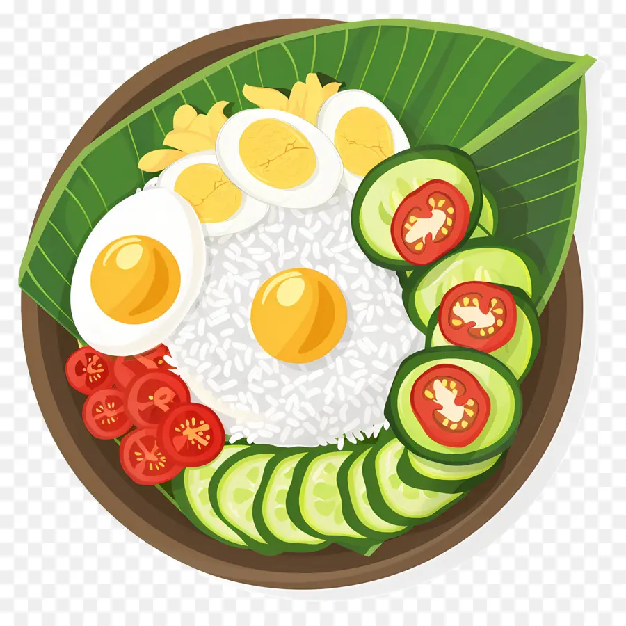 Nasi Lemak，Riz Aux Légumes Et Oeufs PNG