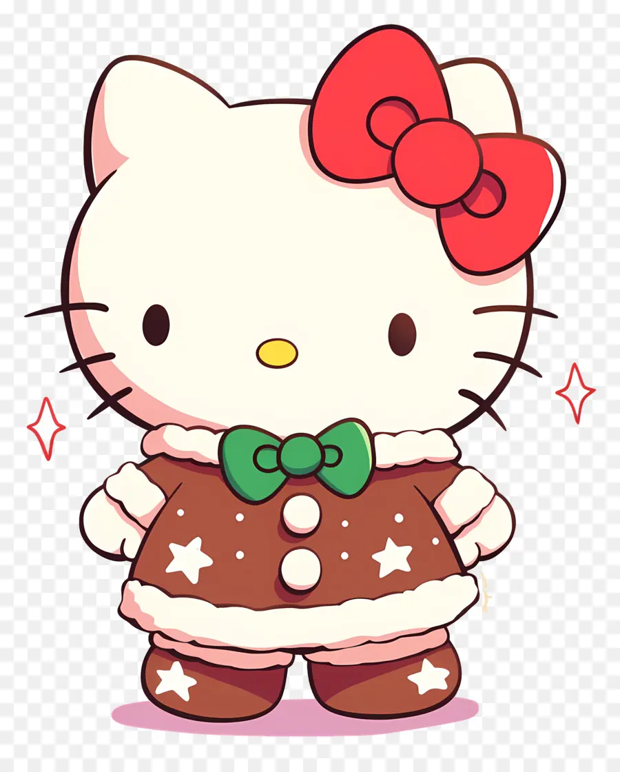 Bonjour Kitty Noël，Chat De Dessin Animé PNG