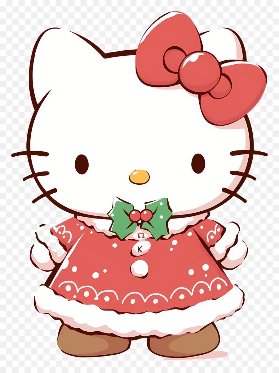 Bonjour Kitty Noël，Chat De Dessin Animé PNG