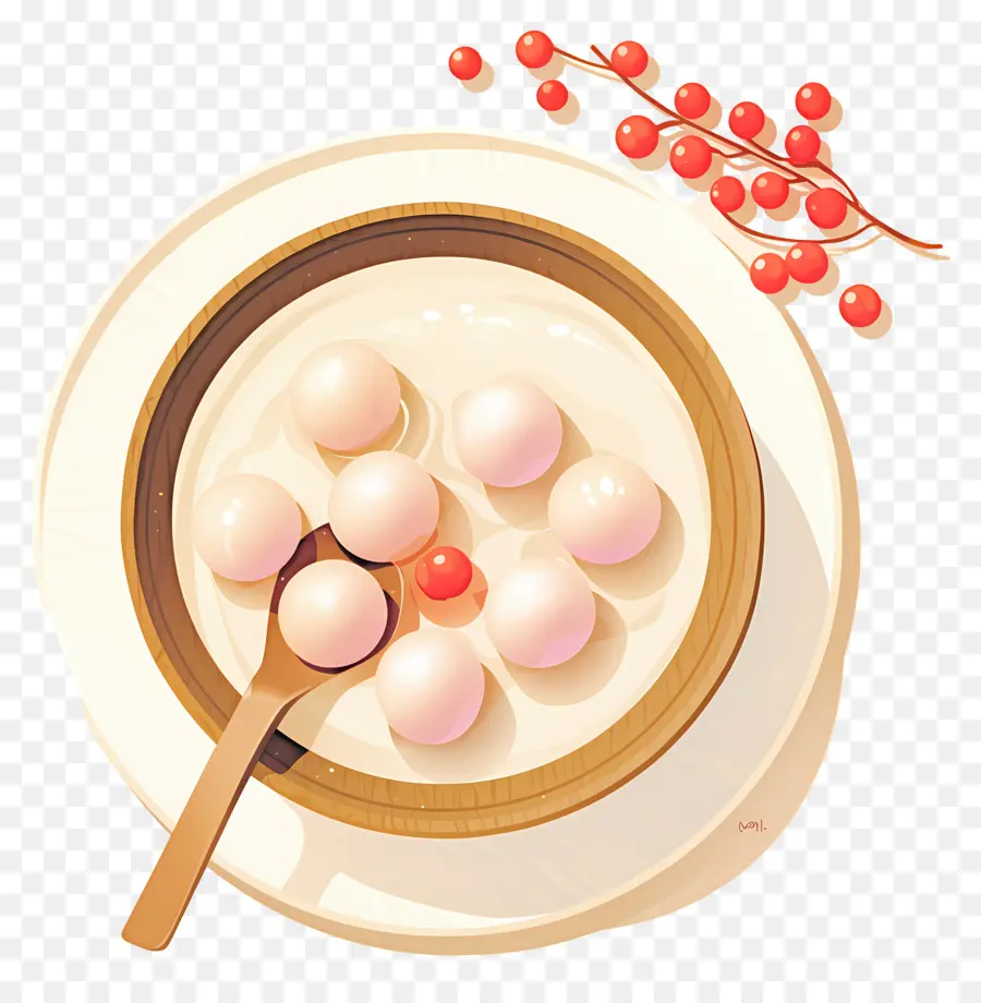 Dongzhi，Dumplings Roses Et Blancs PNG