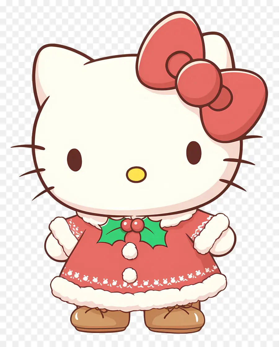 Bonjour Kitty Noël，Chat De Dessin Animé PNG