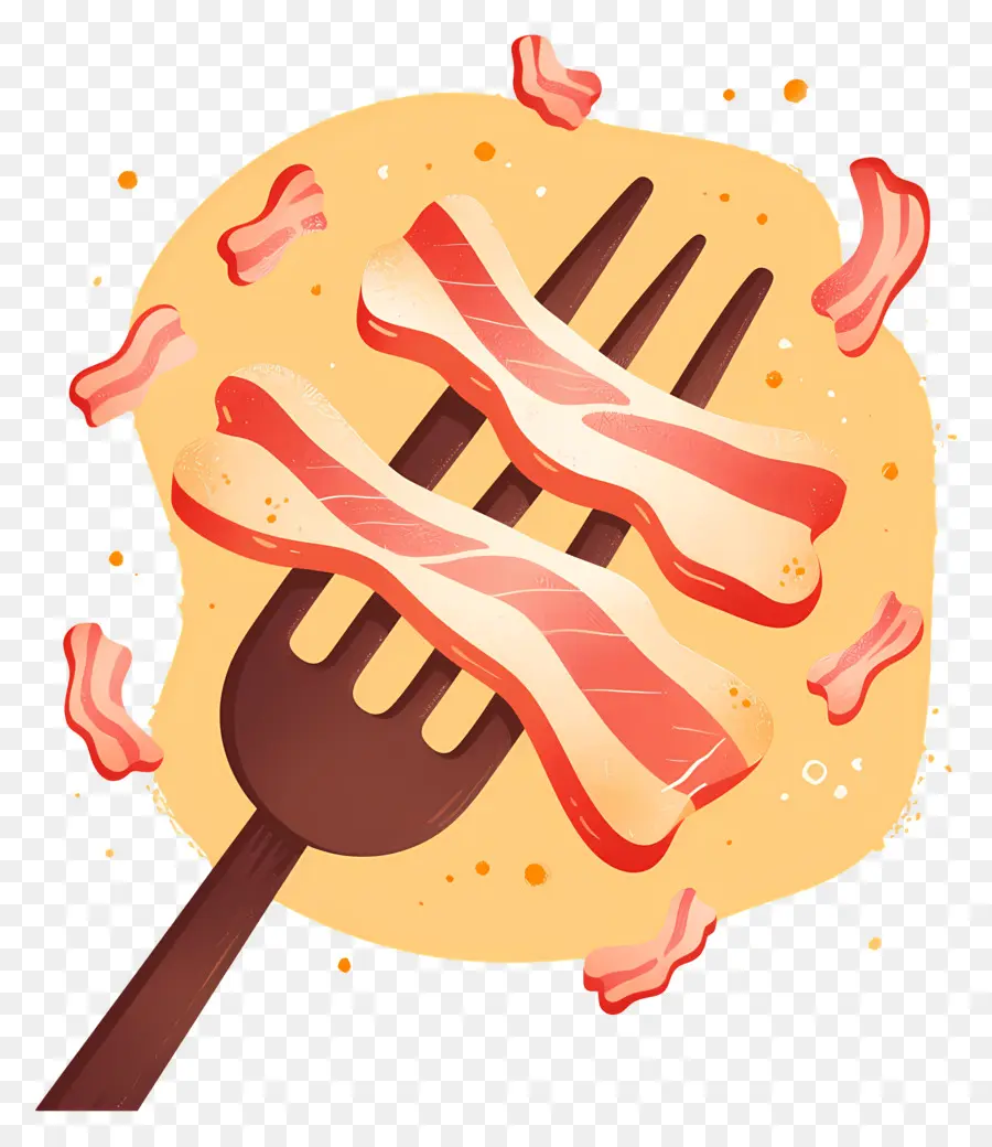 Journée Nationale Du Bacon，Bacon à La Fourchette PNG