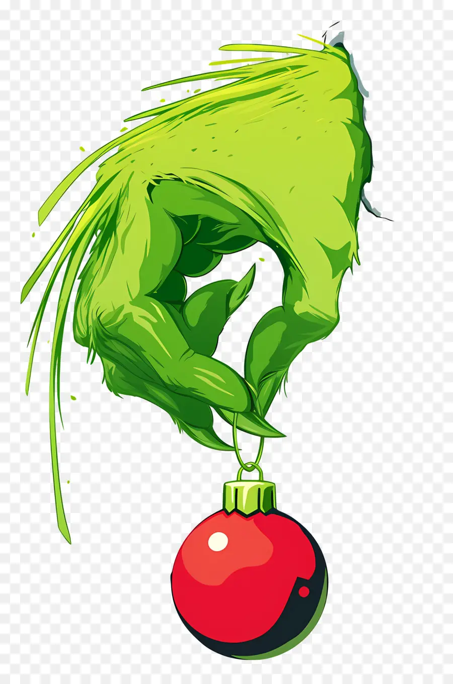 Grincheux，Main Verte Avec Ornement PNG