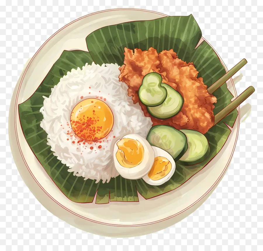 Nasi Lemak，Riz Et Oeuf PNG