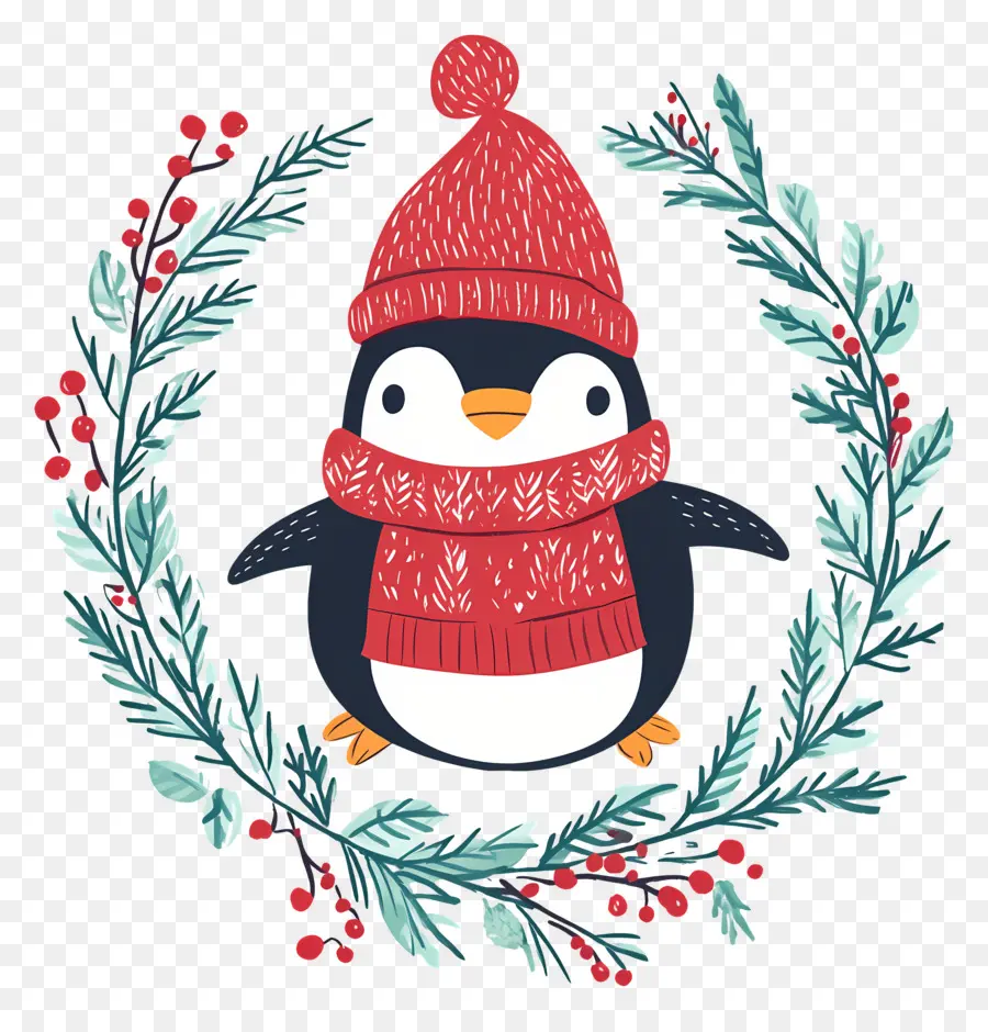 Pingouin De Noël，Pingouin En Vêtements D'hiver PNG