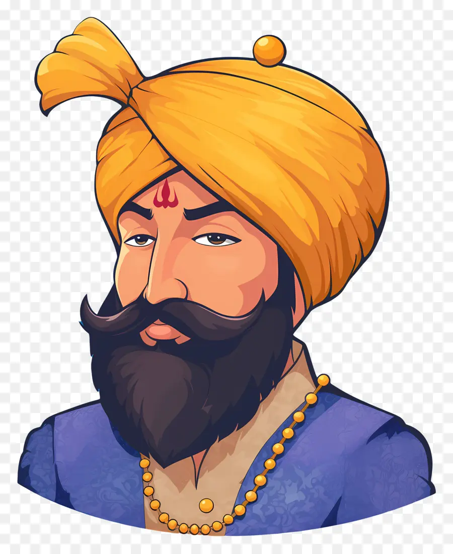 Gourou Govind Singh Jayanti，Homme Souriant Avec Turban PNG