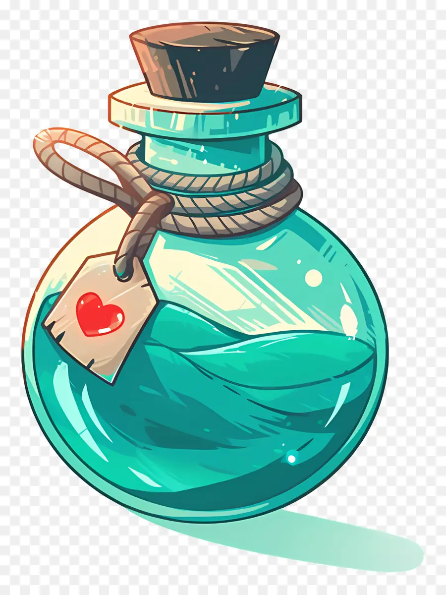 Philtre D'amour，Bouteille De Potion Bleue PNG