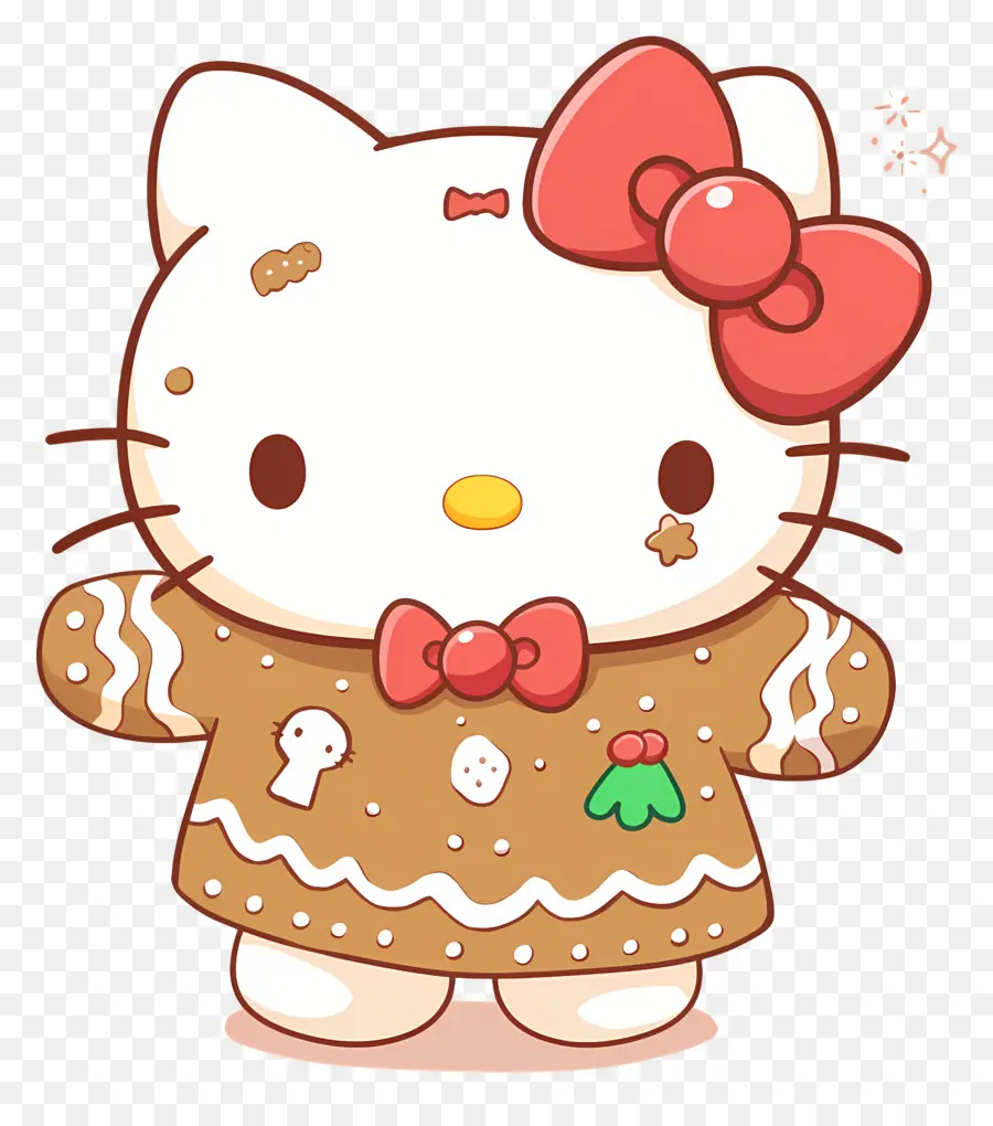 Bonjour Kitty Noël，Chat De Dessin Animé PNG