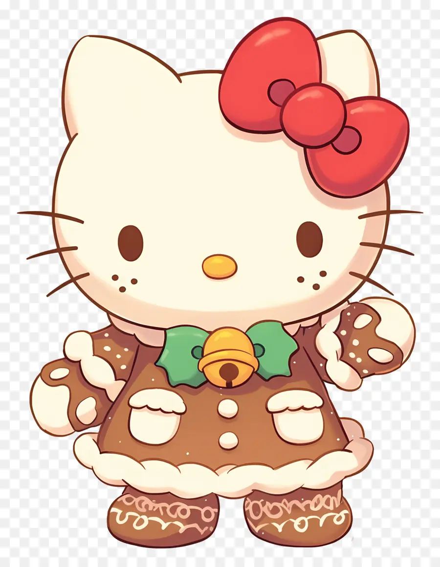 Bonjour Kitty Noël，Chat De Dessin Animé PNG