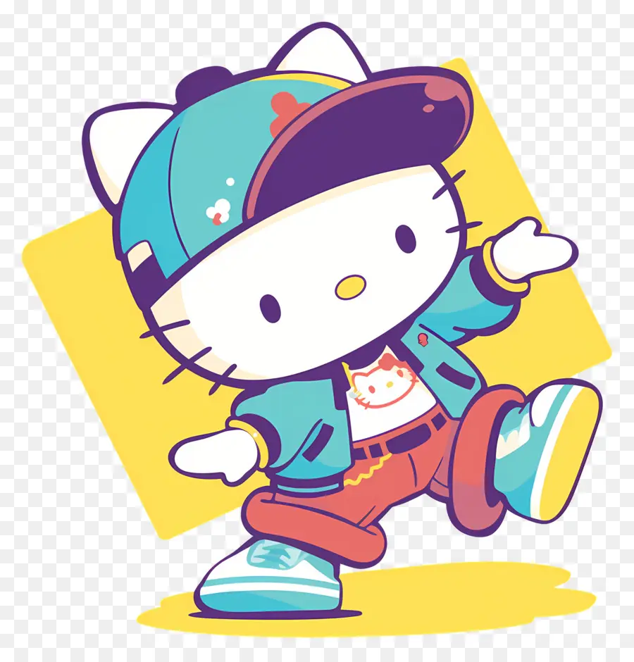 Bonjour Kitty，Chat Cool PNG