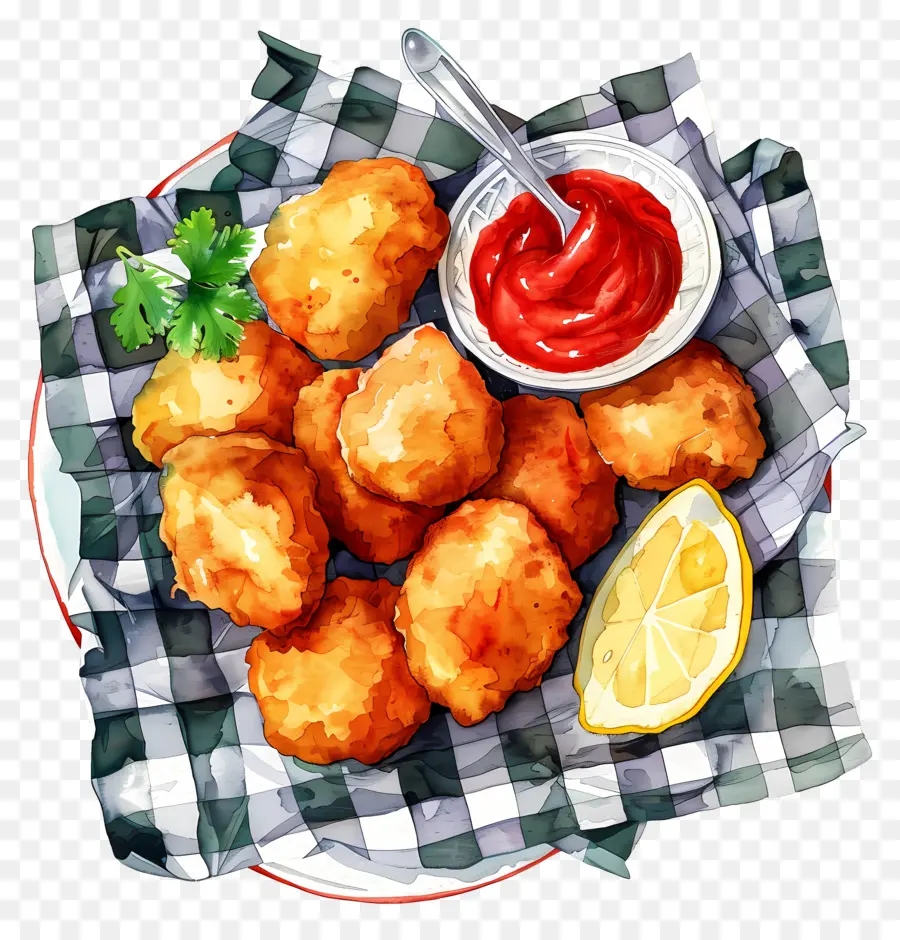 Nuggets De Poulet Frits，Nuggets Frits PNG