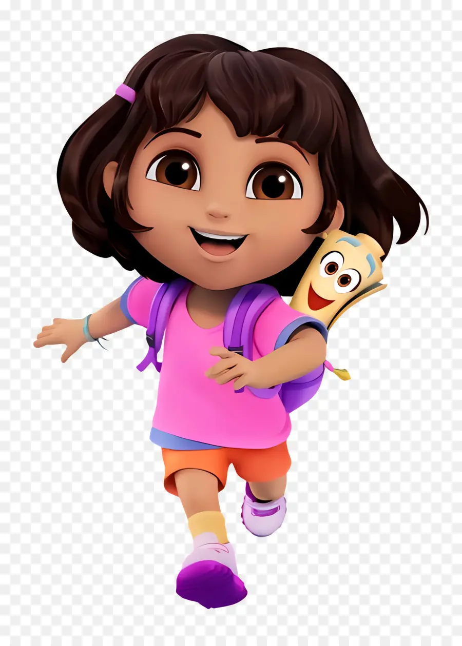 Dora Márquez，Fille En Cours D'exécution Modèle 3d PNG