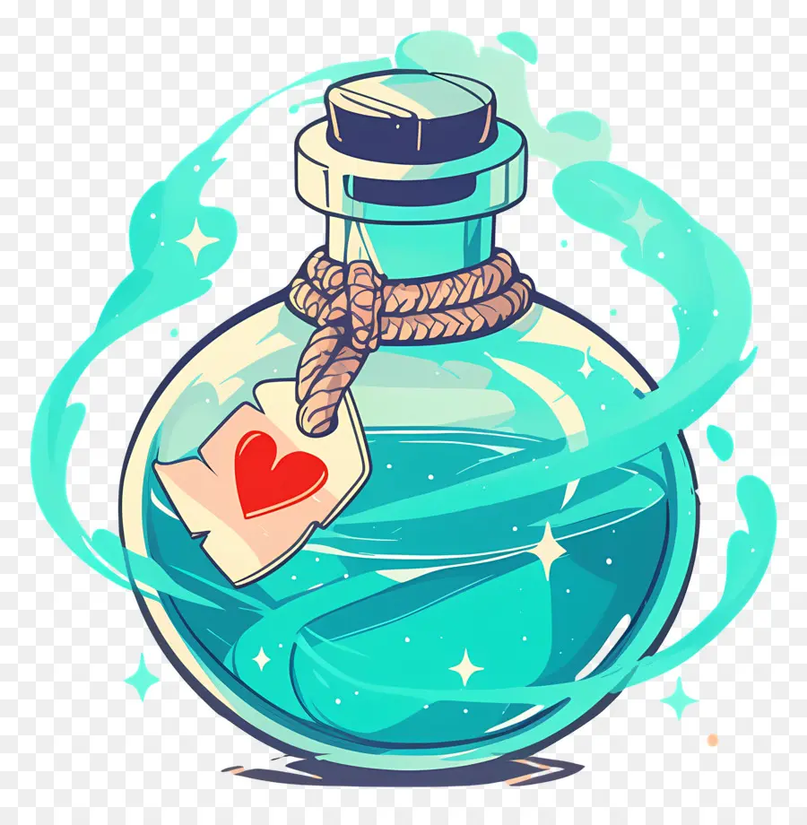 Philtre D'amour，Bouteille De Potion Bleue PNG