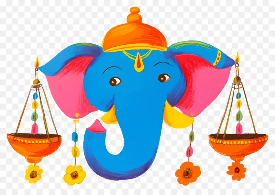 Ganesh Chaturthi，Éléphant Bleu PNG