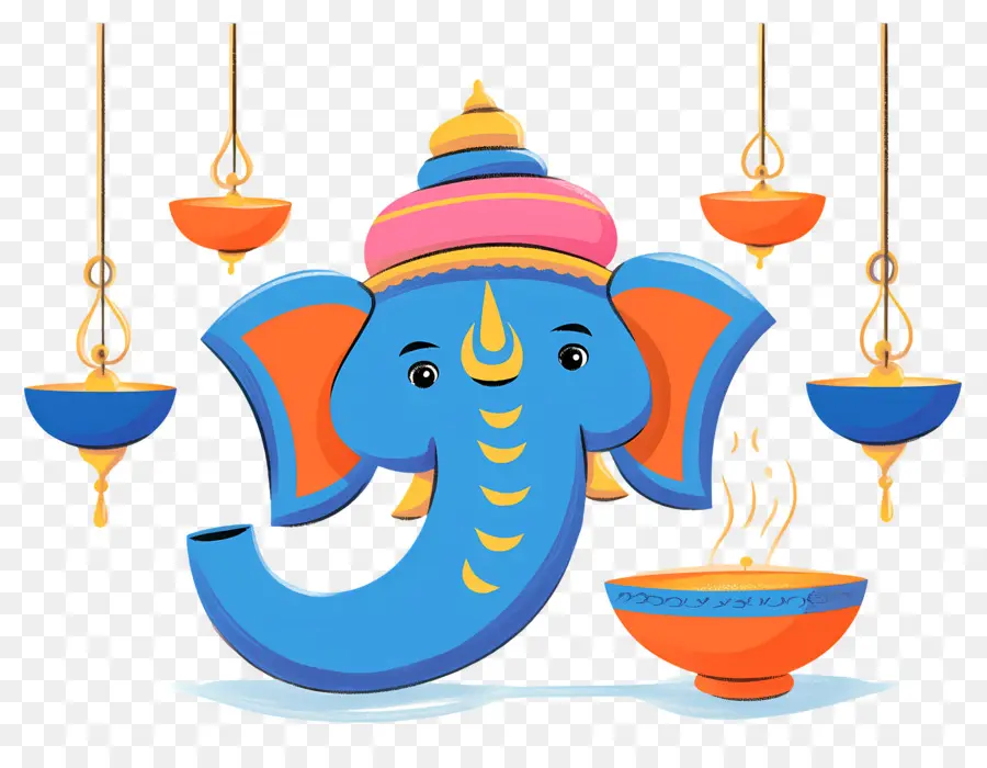 Ganesh Chaturthi，Éléphant Bleu PNG