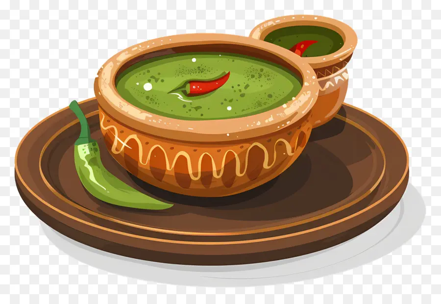 Cuisine Indienne，Soupe Verte Au Piment PNG