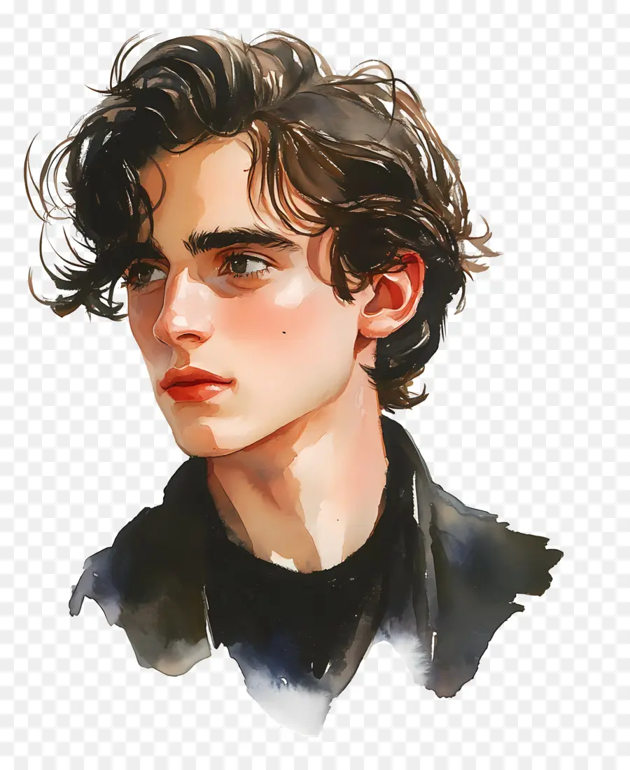 Timothée Chalamet，Portrait Artistique De Jeune Homme PNG